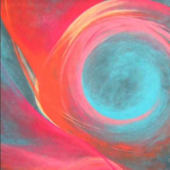 Fine art metal print by Hawaii artist: pink, green